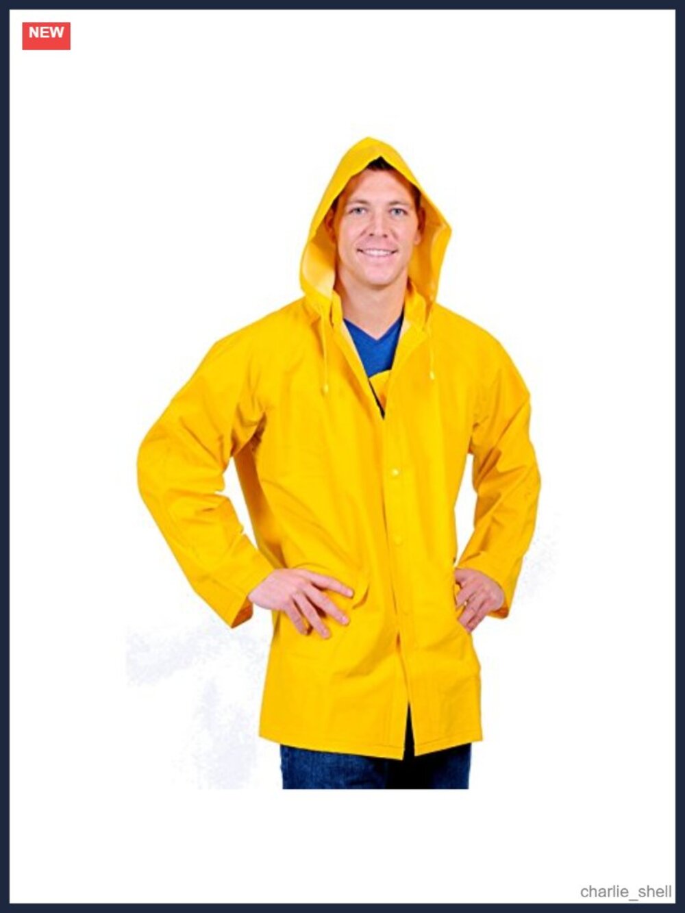 Galeton PVC Raincoat Waterproof Lightweight Hooded Jacket Men's